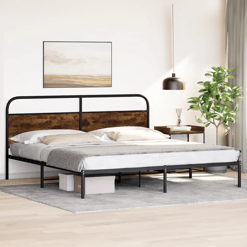 Giroletto senza Materaso in Metallo Rovere Fumo 180x200 cm 3318630