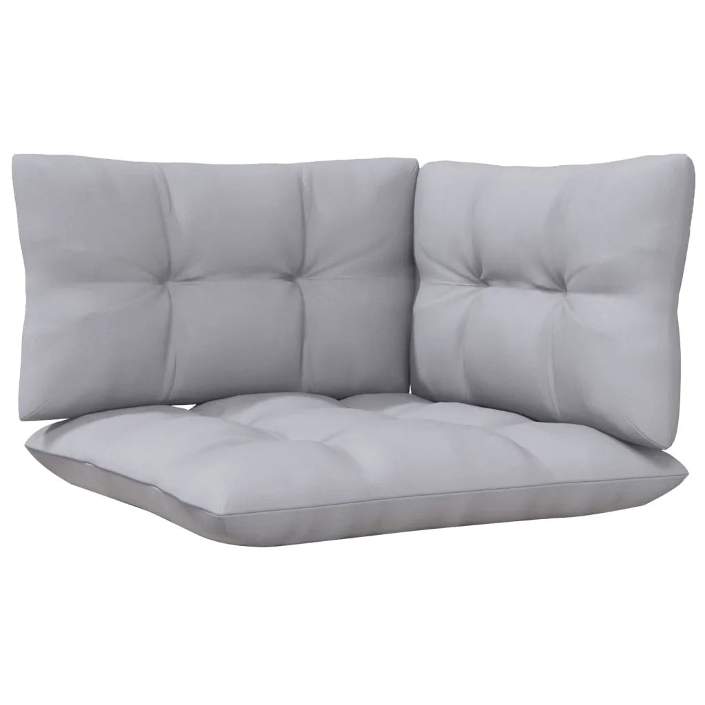 Set Divani da Giardino 3 pz | Set Salotto da Giardino con Cuscini Grigi Massello di Pino