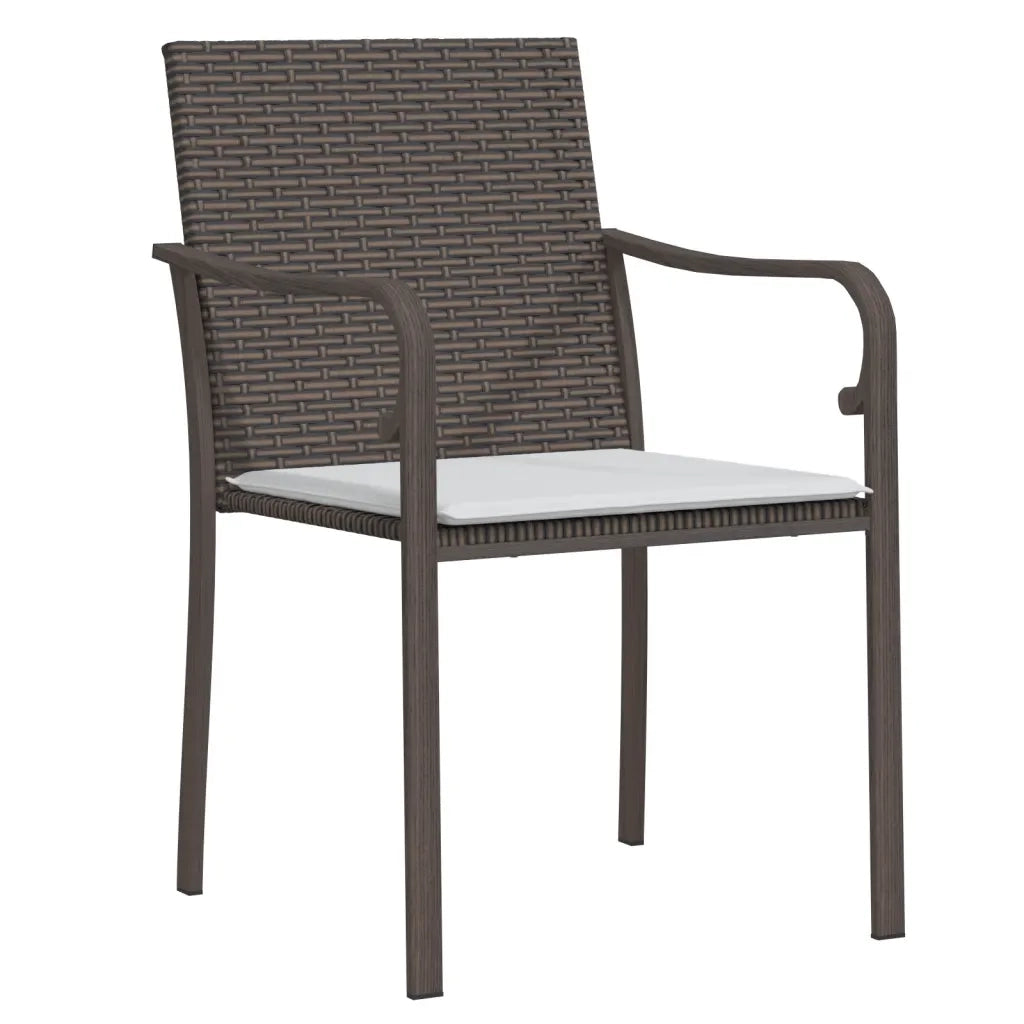 Set Pranzo da Giardino 5pz con Cuscini in Polyrattan e Acciaio 3186941