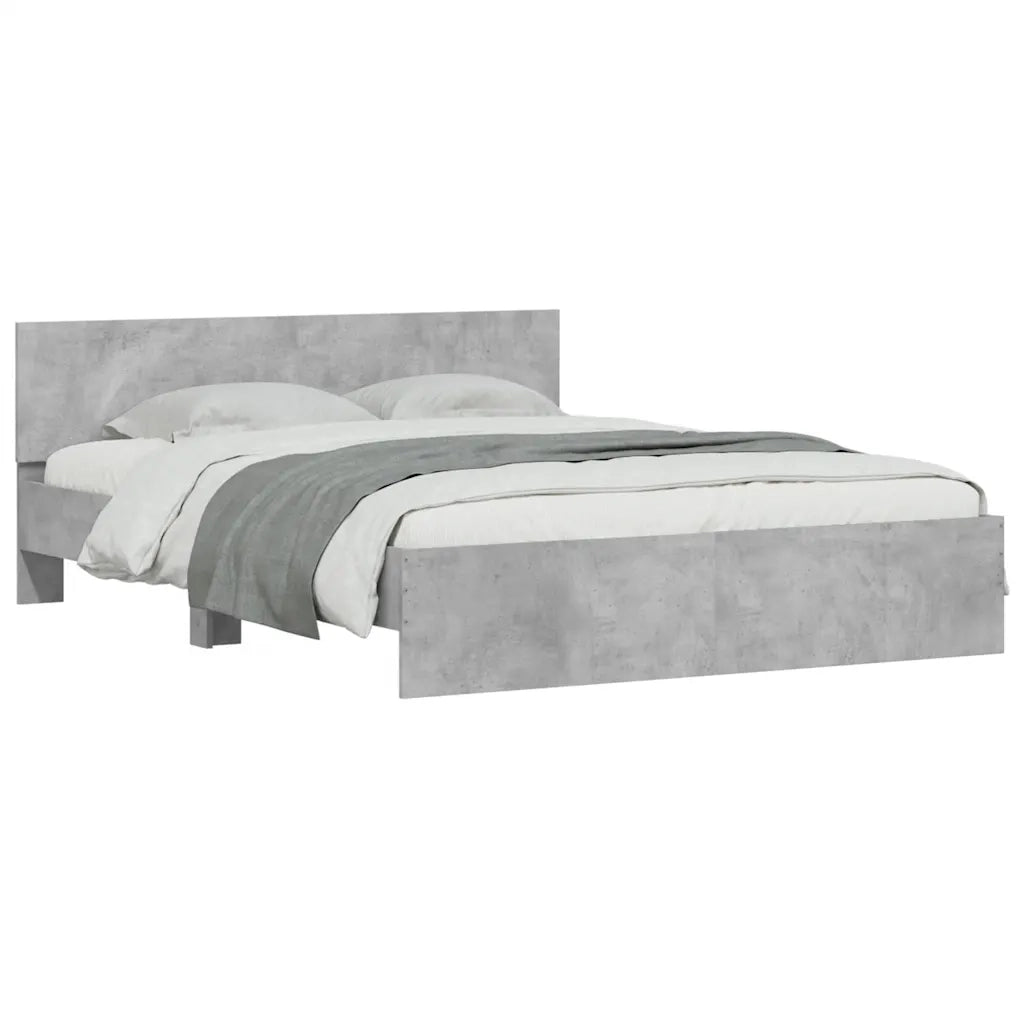 Giroletto con Testiera e LED Grigio Cemento 150x200 cm 3207605