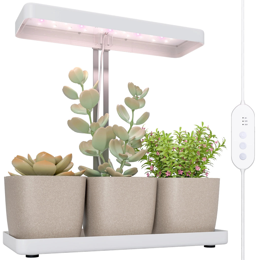 Lampada da Coltivazione LED con Timer ¨C Minimal ¨C Bianco 45x18.8x47.8 cm