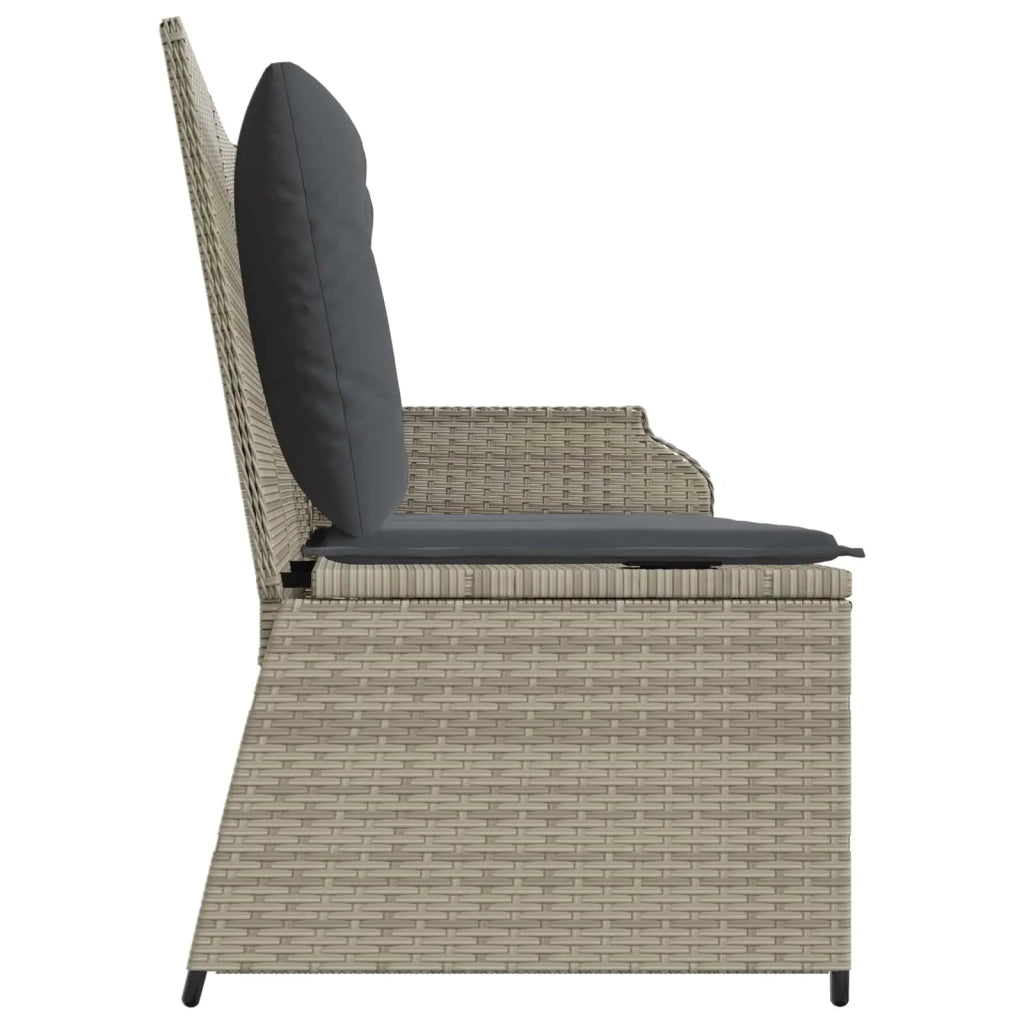 Panchina da giardino con cuscino Grigio chiaro polyrattan 3394445