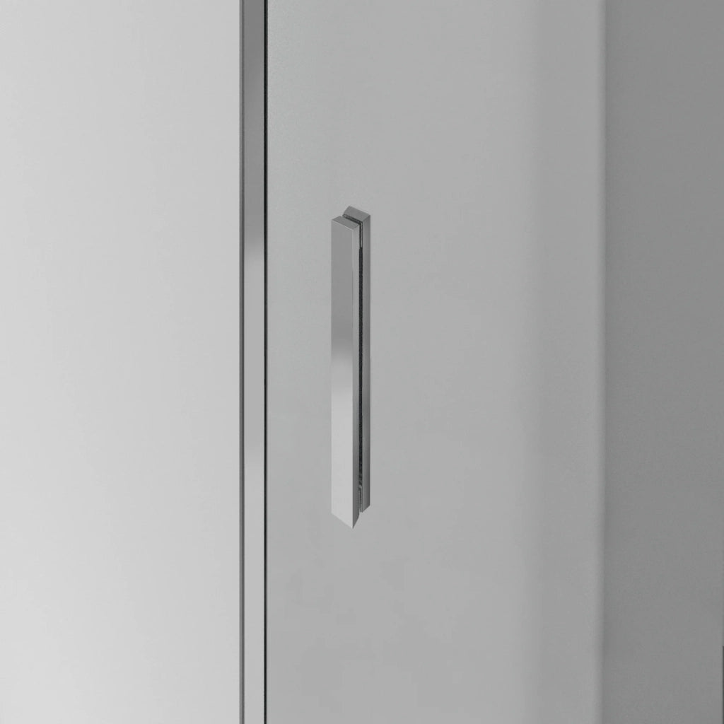 Box doccia angolare BASIC fisso + scorrevole + laterale fisso 120x80 cm (115-120/76,5-79) nichel spazzolato vetro Frost