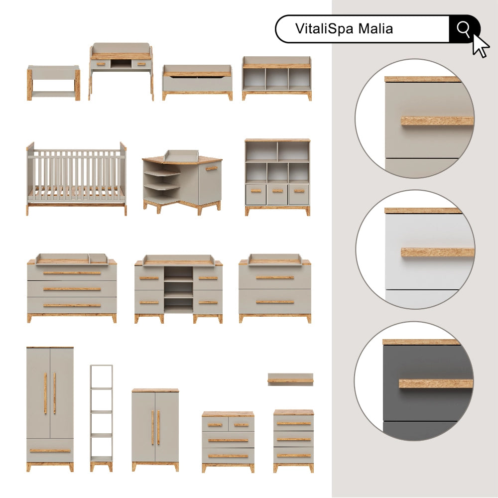 Vitalispa Set per cameretta Grigio/quercia Set di 4