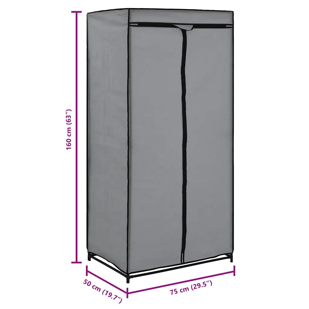 Armadio Grigio 75x50x160 cm 282440