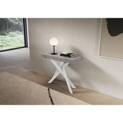 Consolle allungabile 90x40/300 cm Saki Premium telaio Bianche - Cemento