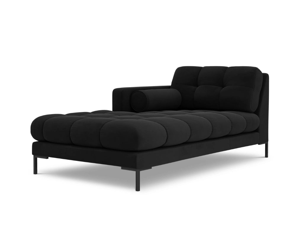 Cosmopolitan Design - Chaise longue sinistra "Bali" in velluto nero 