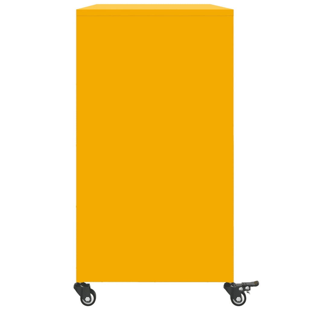 Credenza Giallo Senape 100,5x39x72 cm Acciaio Laminato a Freddo 846743