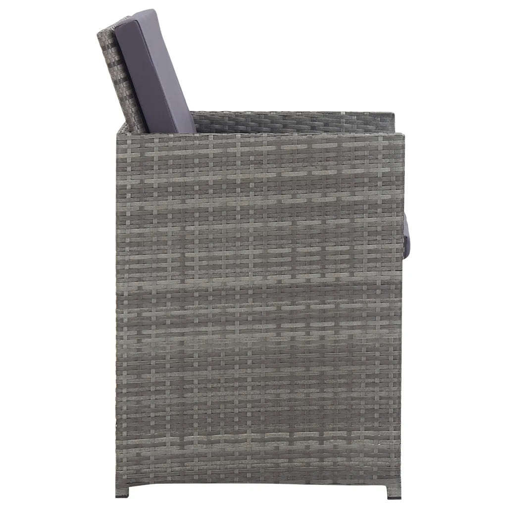Set da Pranzo da Giardino 5 pz Polyrattan e Acacia Antracite 46368