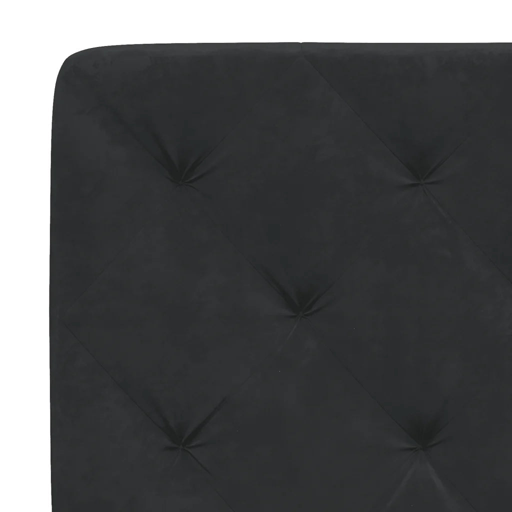 Letto con Materasso Nero 200x200 cm in Velluto