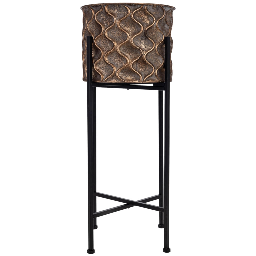 Vaso in metallo dorato 29x29x71h cm