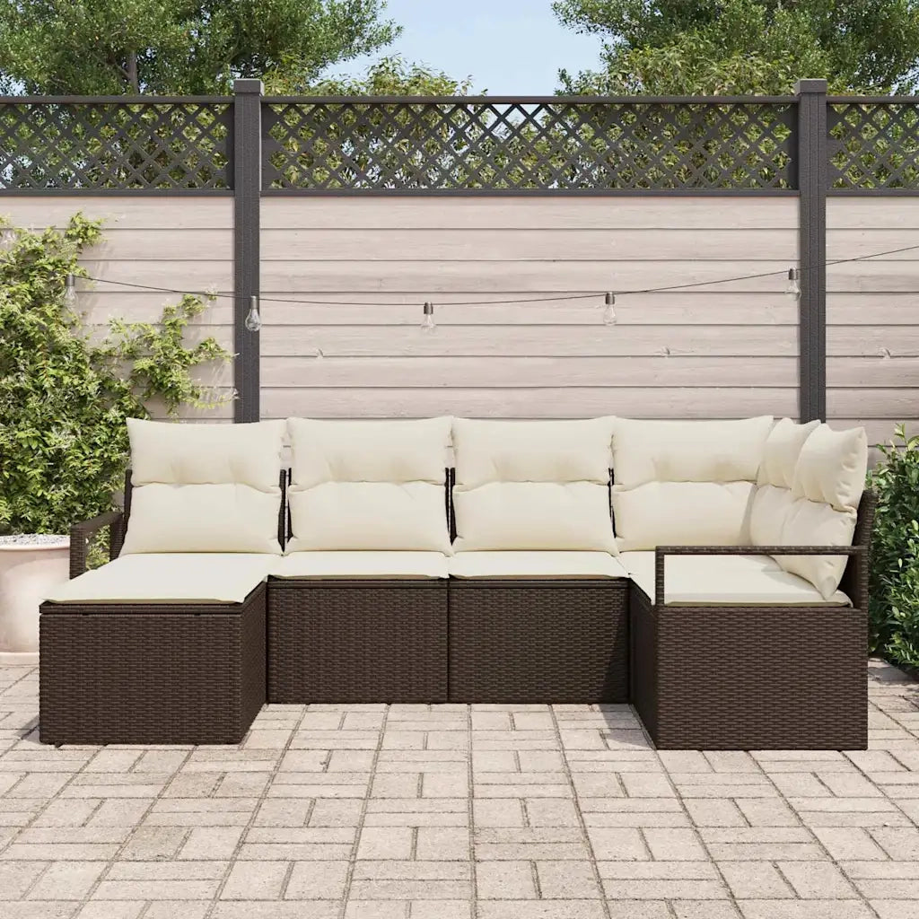 Set di divani 6 pcs Marrone polyrattan