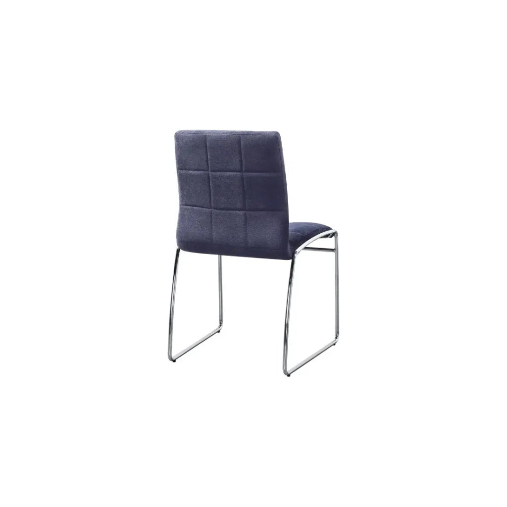 Sedia TOBI design in cromo e tessuto colore grigio - Set di 2