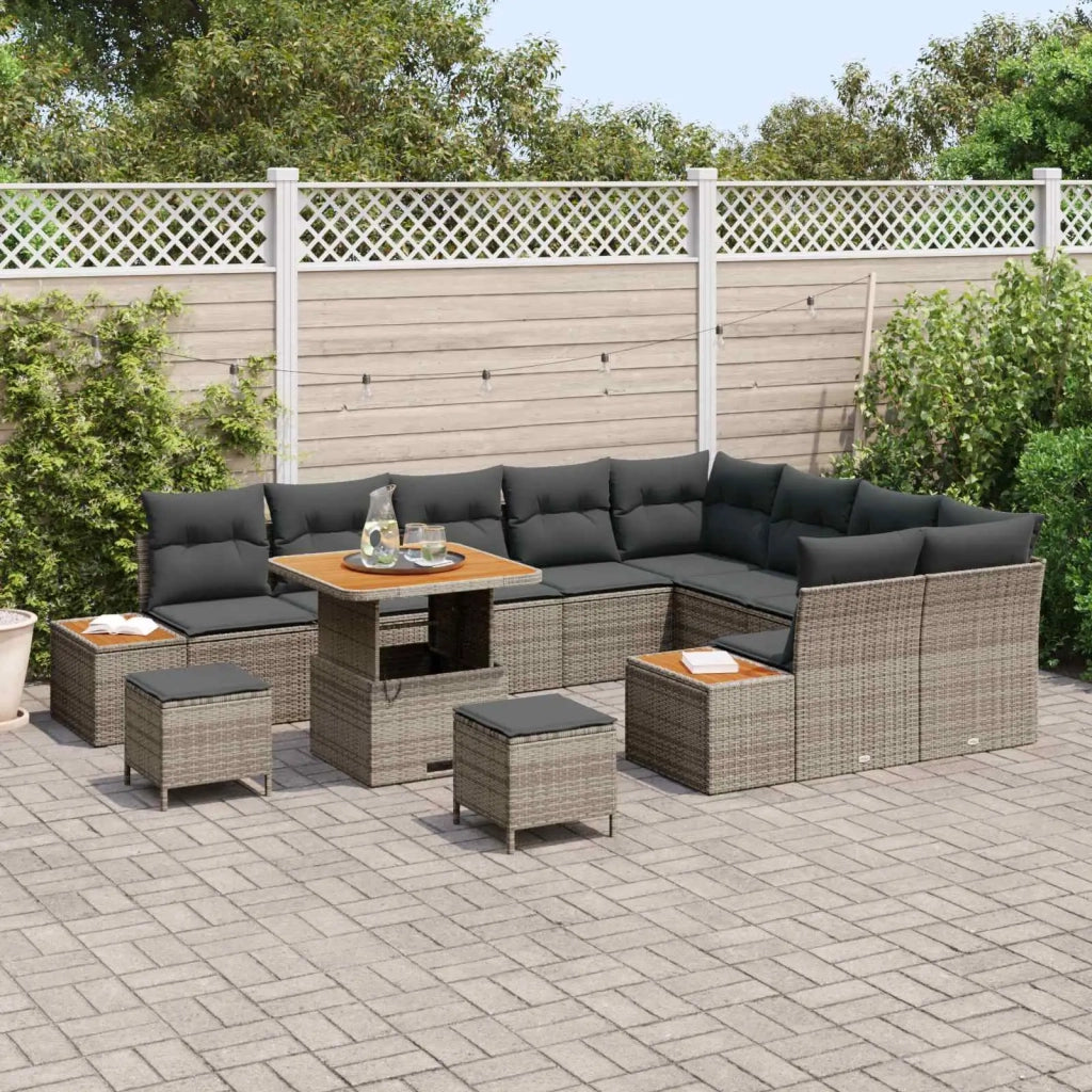 Set Divano da Giardino con cuscino 12 pcs Grigio 3363343