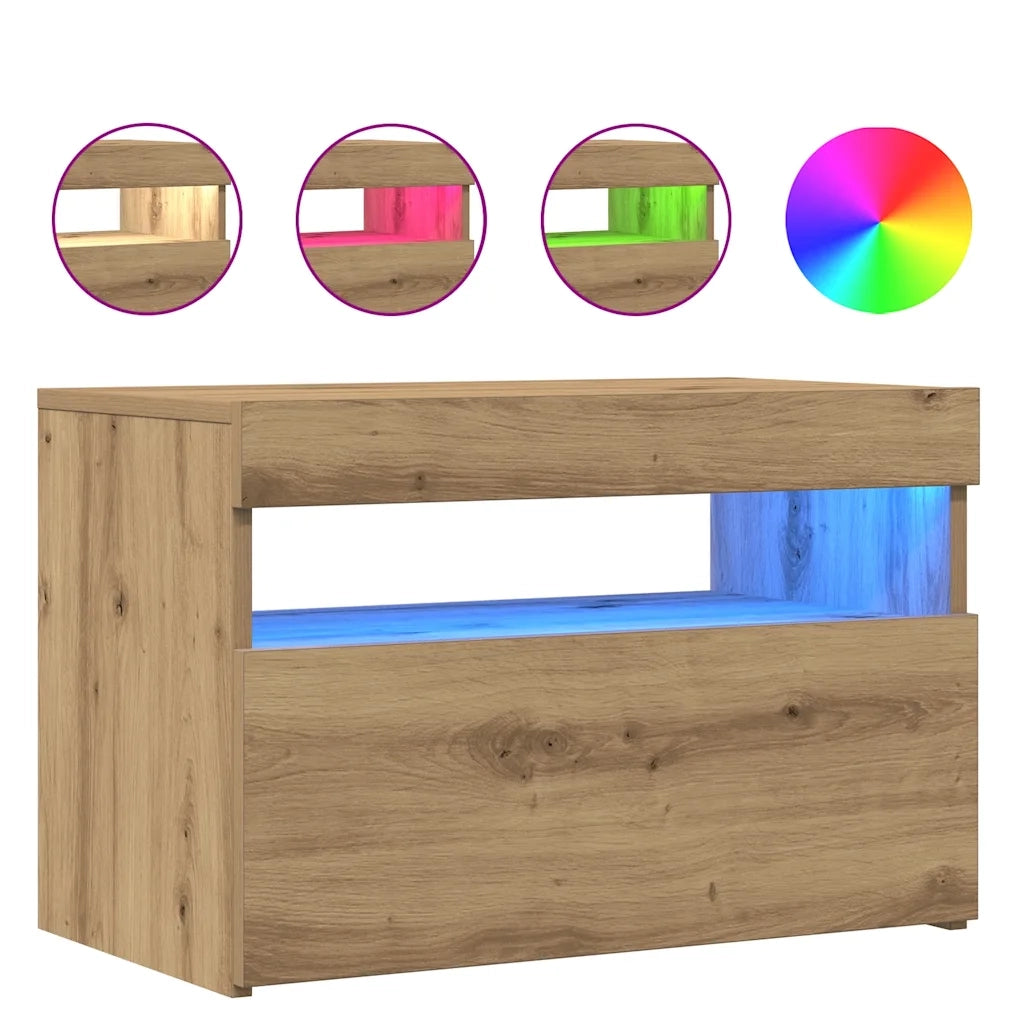 Mobili Porta TV con LED 2 pz | Armadietto TV | Mobile Porta TV Artigianale in Legno Multistrato
