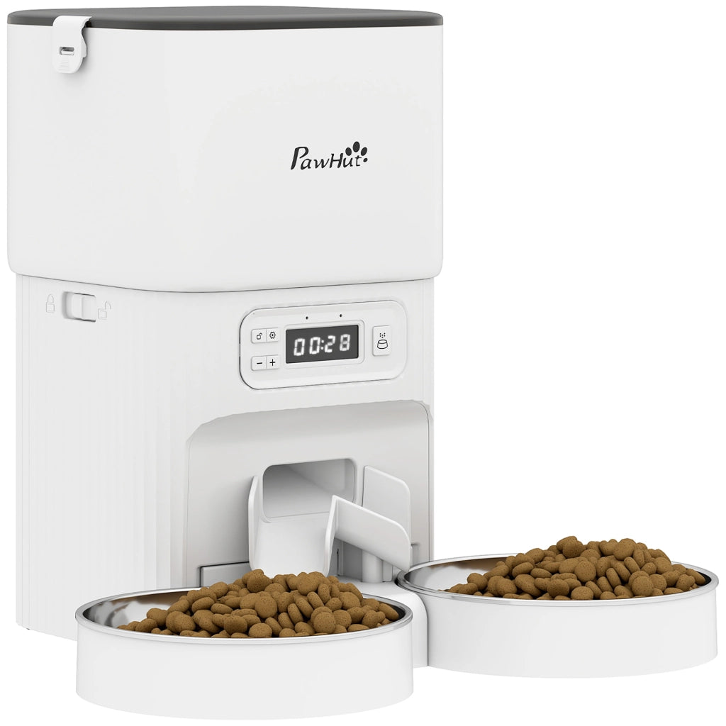 Distributore Automatico Cibo Gatti con Timer ¨C Xylo ¨C 2 Ciotole Acciaio Inox