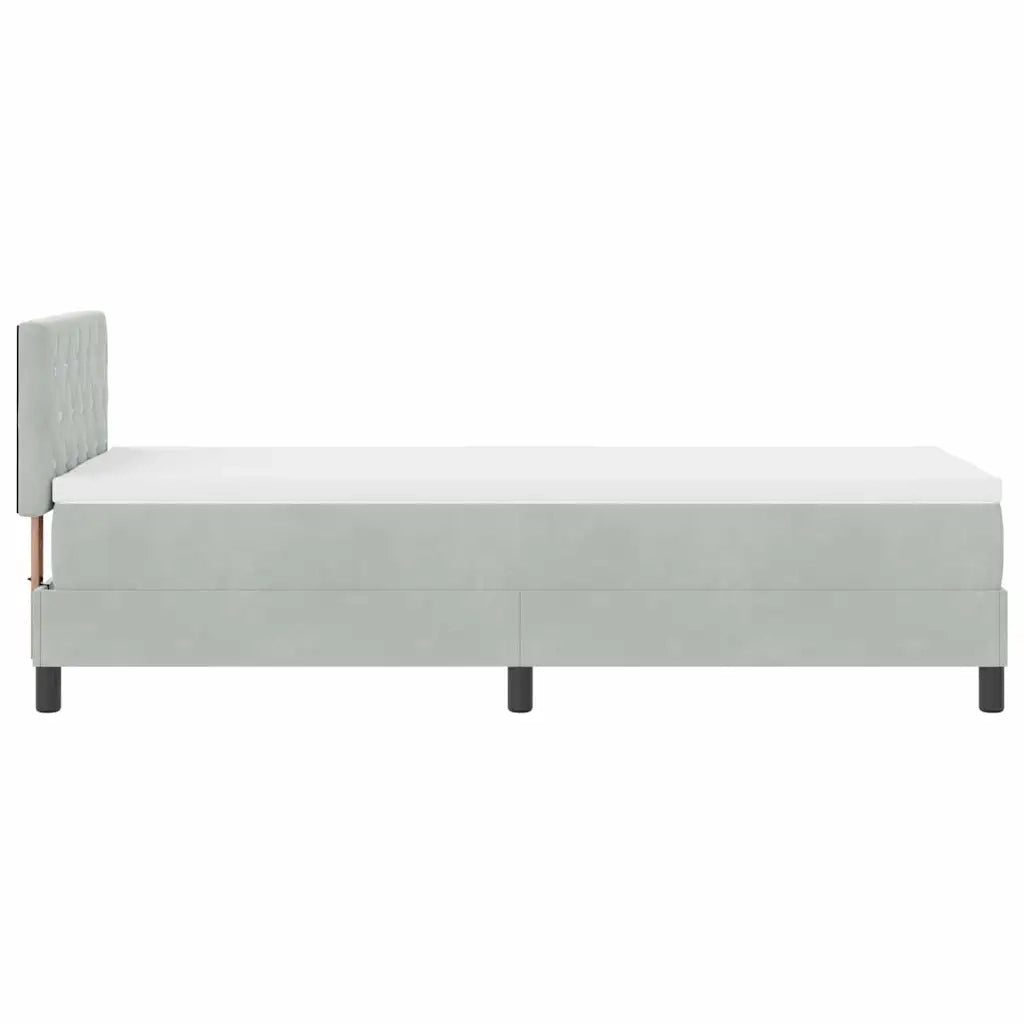 Letto a molle con materasso Grigio chiaro 80 x 200 cm Velluto 3339068