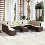 Set Divano da Giardino con cuscino 11 pcs Marrone polyrattan 3347248