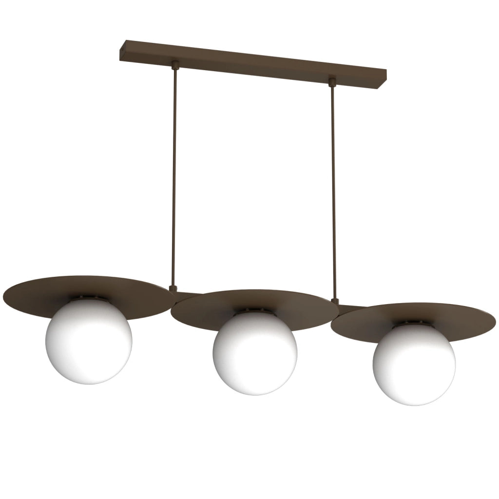 Lampada a sospensione Flat 3xE27 marrone Luminex