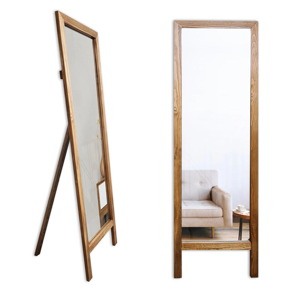 Crea, Specchio Forma Rettangolare, 45x145h cm Marrone Noce