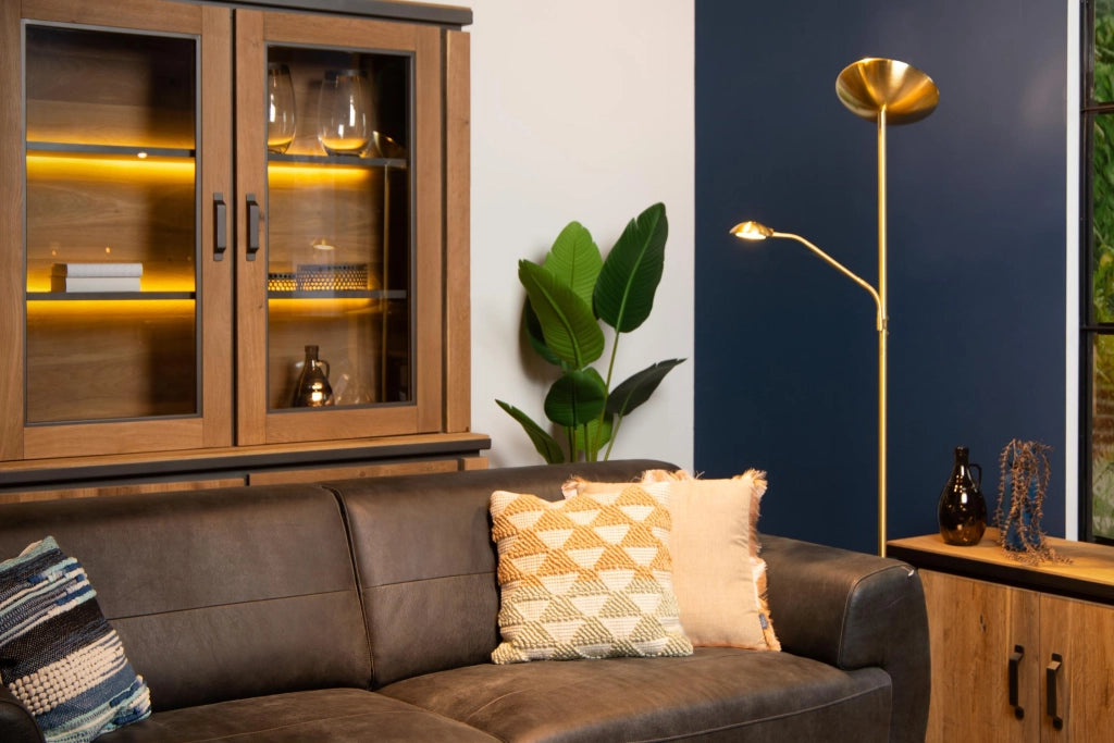 Lampada da terra glamour ZENITH LED 2 luci ottone Lucide