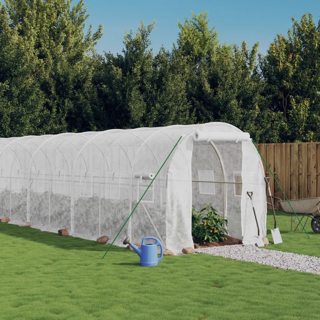 Serra con Telaio in Acciaio Bianco 12 m² 6x2x2 m 3188029