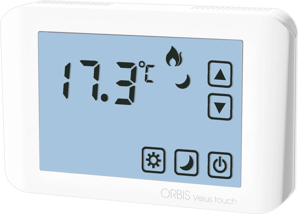 TERMOSTATO DIGITALE DA PARETE VELUS TOUCH BIANCO ORBIS