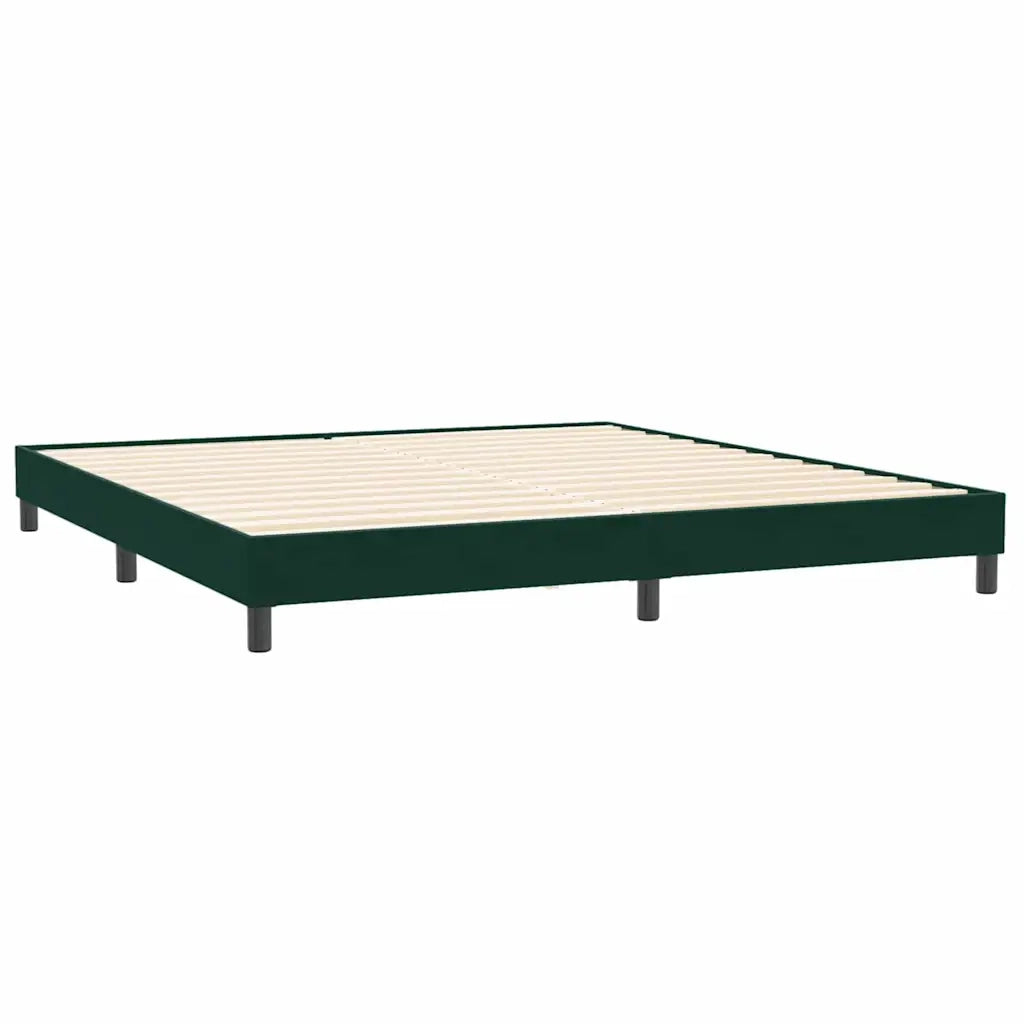 Giroletto a Molle con Materassi Verde Scuro 180x220 cm Velluto 3317580