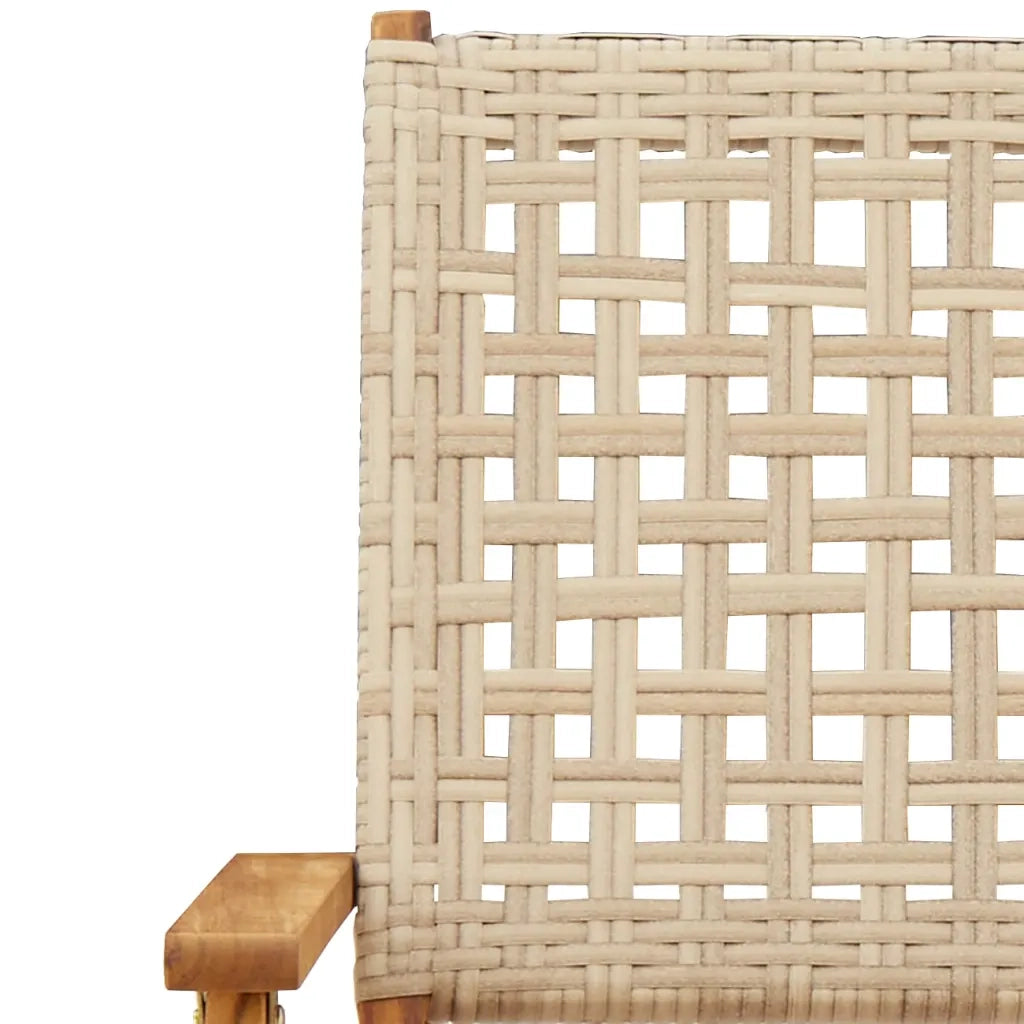 Set da Bistrot 3 pz Beige in Polyrattan e Legno Massello 3281852