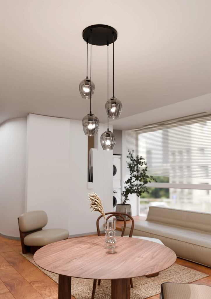 Lampadario Emibig ISTAR Premium 4xE27 in nero grafite