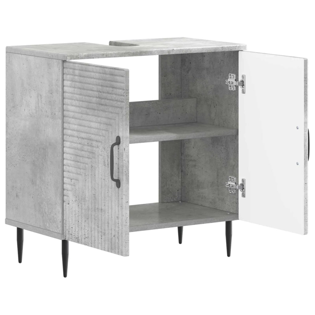 Armadio per Lavabo da Bagno HAARLEM Grigio Cemento 896788