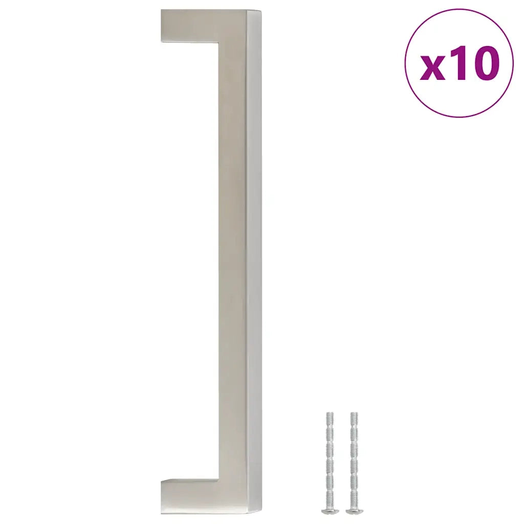 Maniglie per Mobili 10pz Argento 160mm in Acciaio Inox 155383