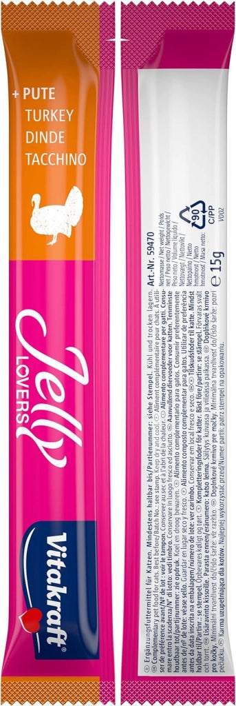 JELLY LOVERS SNACK PER IL GATTO IN CONFEZIONE DA 6X15 GR POLLO E TACCHINO