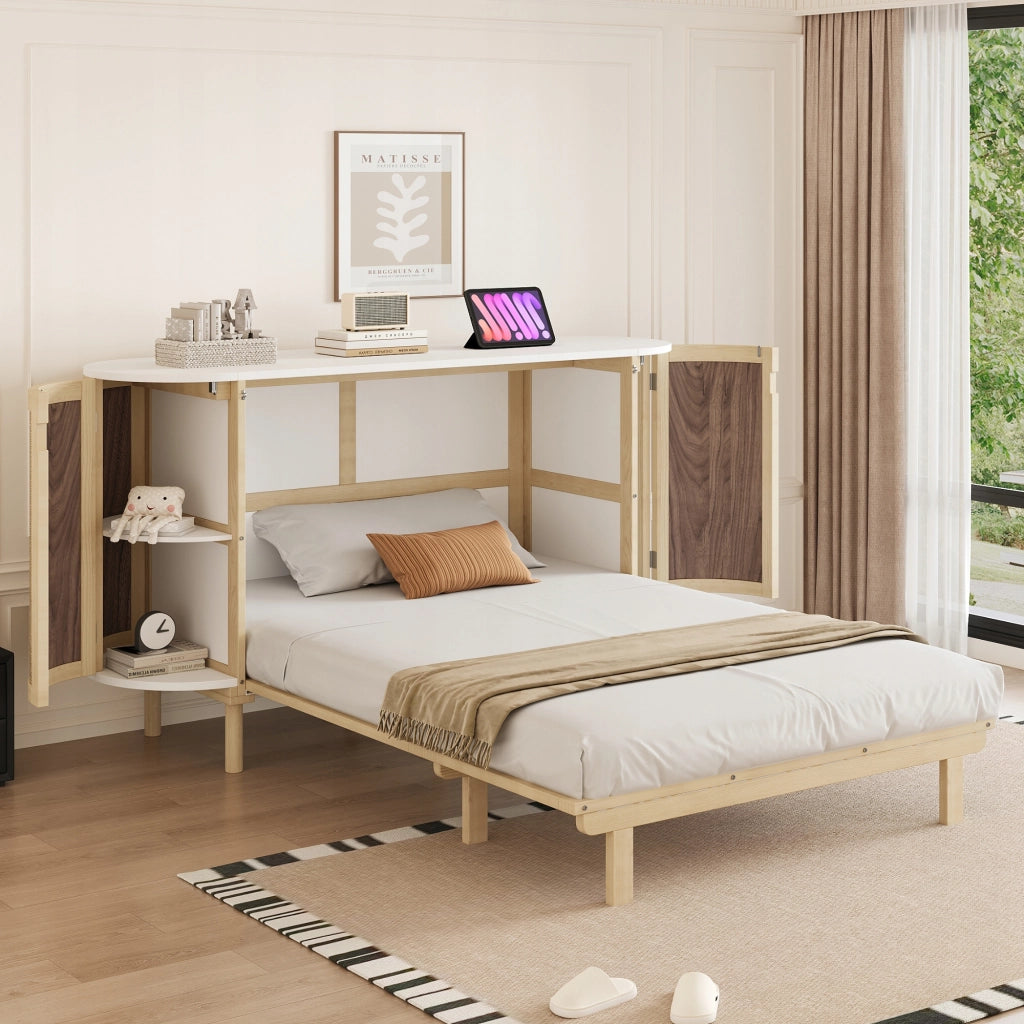 Letto armadio in rattan - Xylo - 140x200 cm