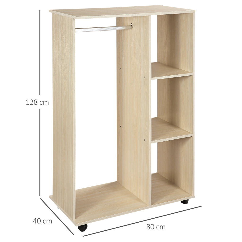 Scarpiera con Ripiani e Attaccapanni ¨C Minimal ¨C Beige 80x40x128 cm