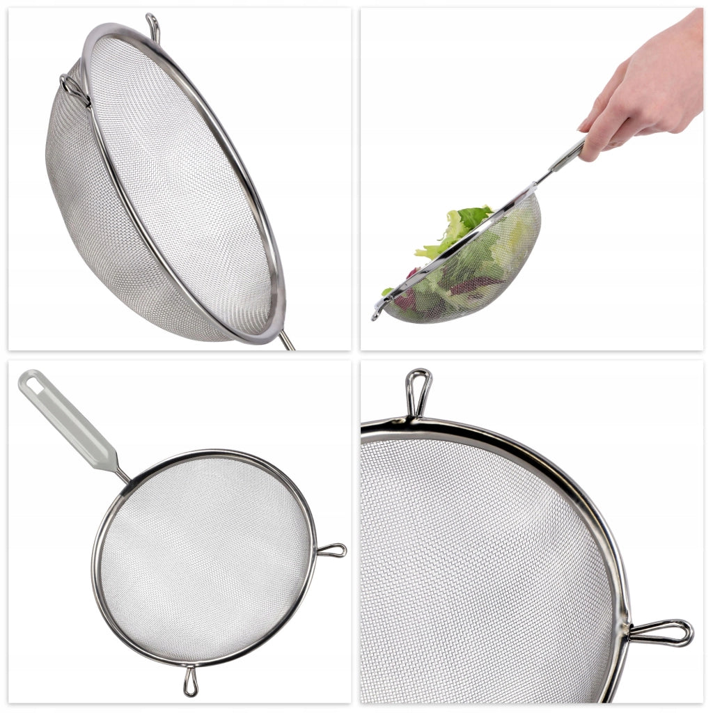 Colino da cucina KADAX con manico in acciaio per setacciare la farina, denso, 20 cm