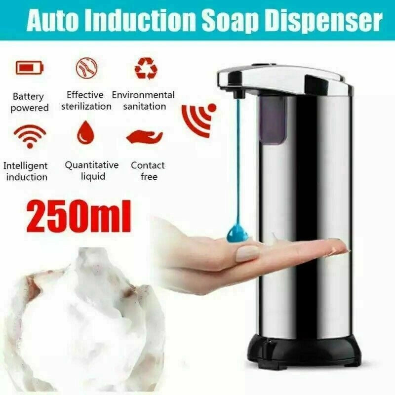 Dispenser per Sapone e gel Automatico 280ml Erogatore con Sensore a Infrarossi