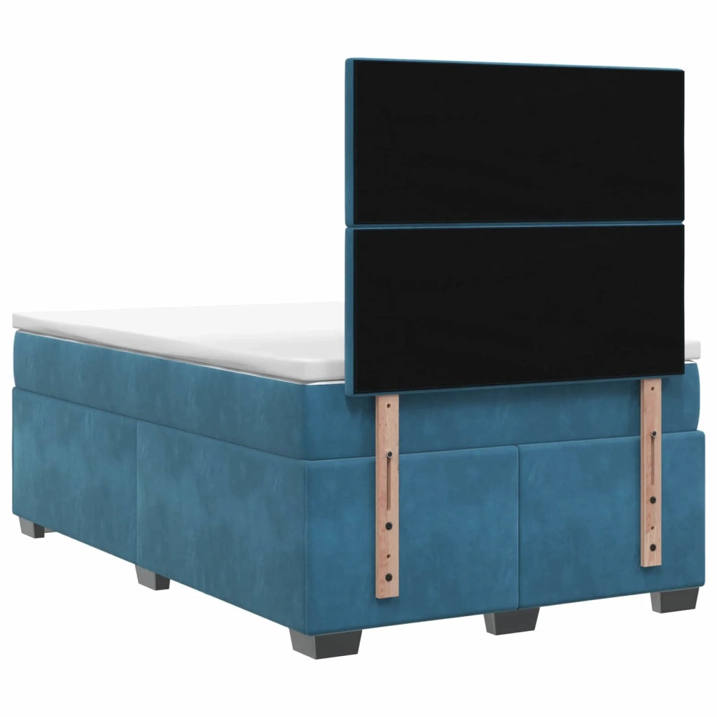 Letto box spring con materasso Blu 120 x 200 cm Velluto 3455094