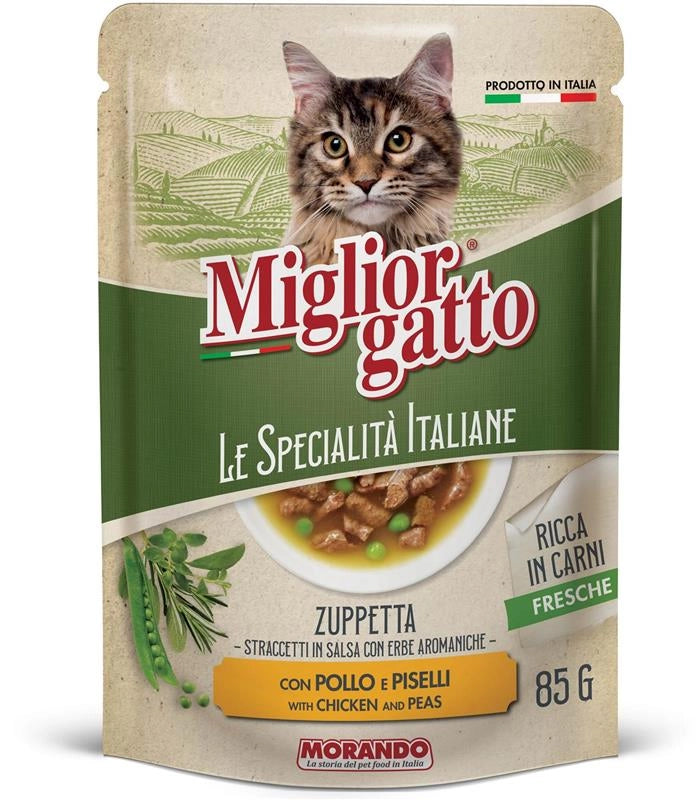 MIGLIOR GATTO ZUPPETTA DI STRACCETTI CON POLLO E PISELLI 85GR