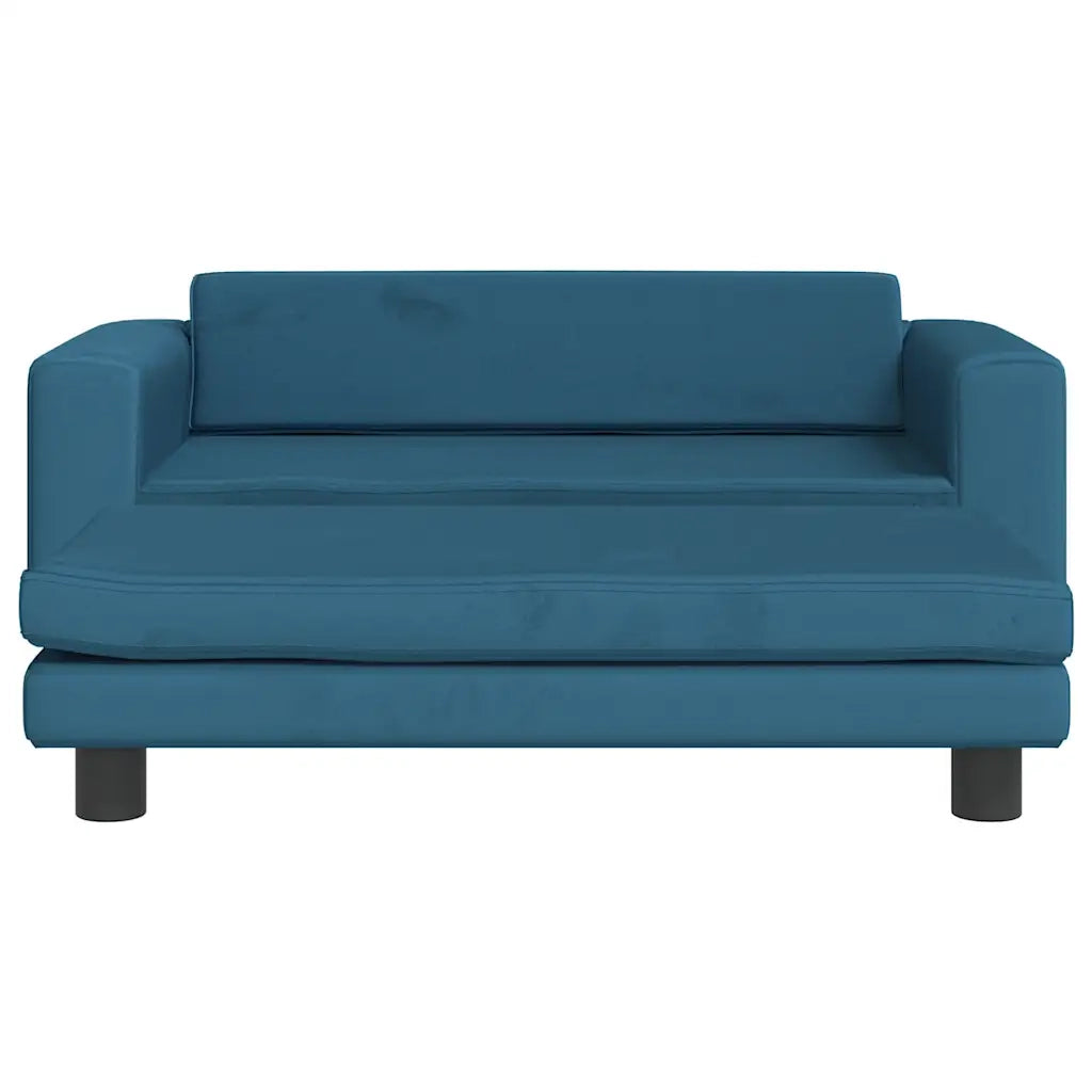 Lettino per Cani con Estensione Blu 100x50x30 cm in Velluto 172019