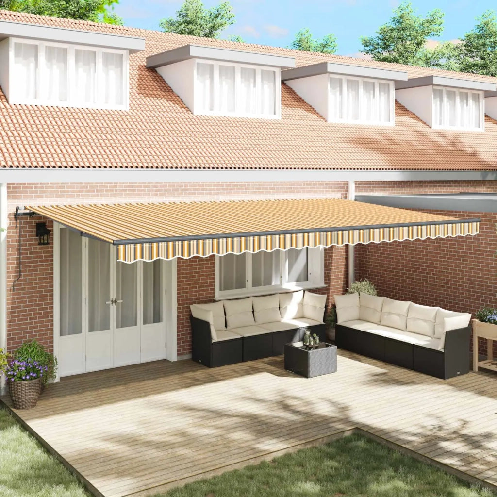 Tenda Retrattile Multicolore 600 × 350 cm Tessuto e Alluminio 3331739