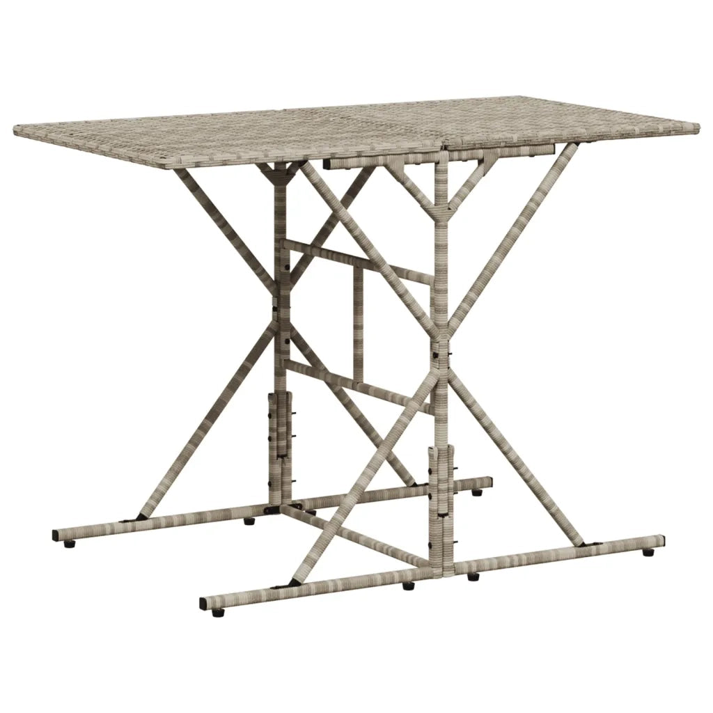 Set da Pranzo da Giardino 7 pz Cuscini Polyrattan Grigio Chiaro 369014