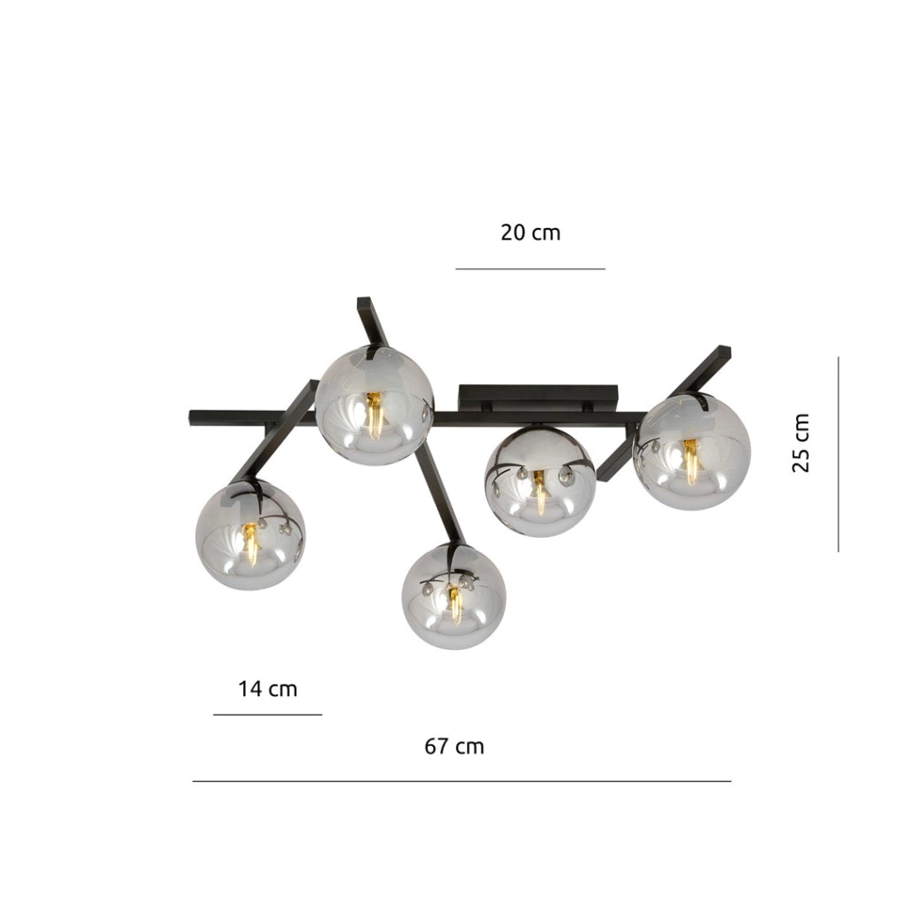 Lampadario Emibig SMART 5 nero/grafite 5xE14 dimmer