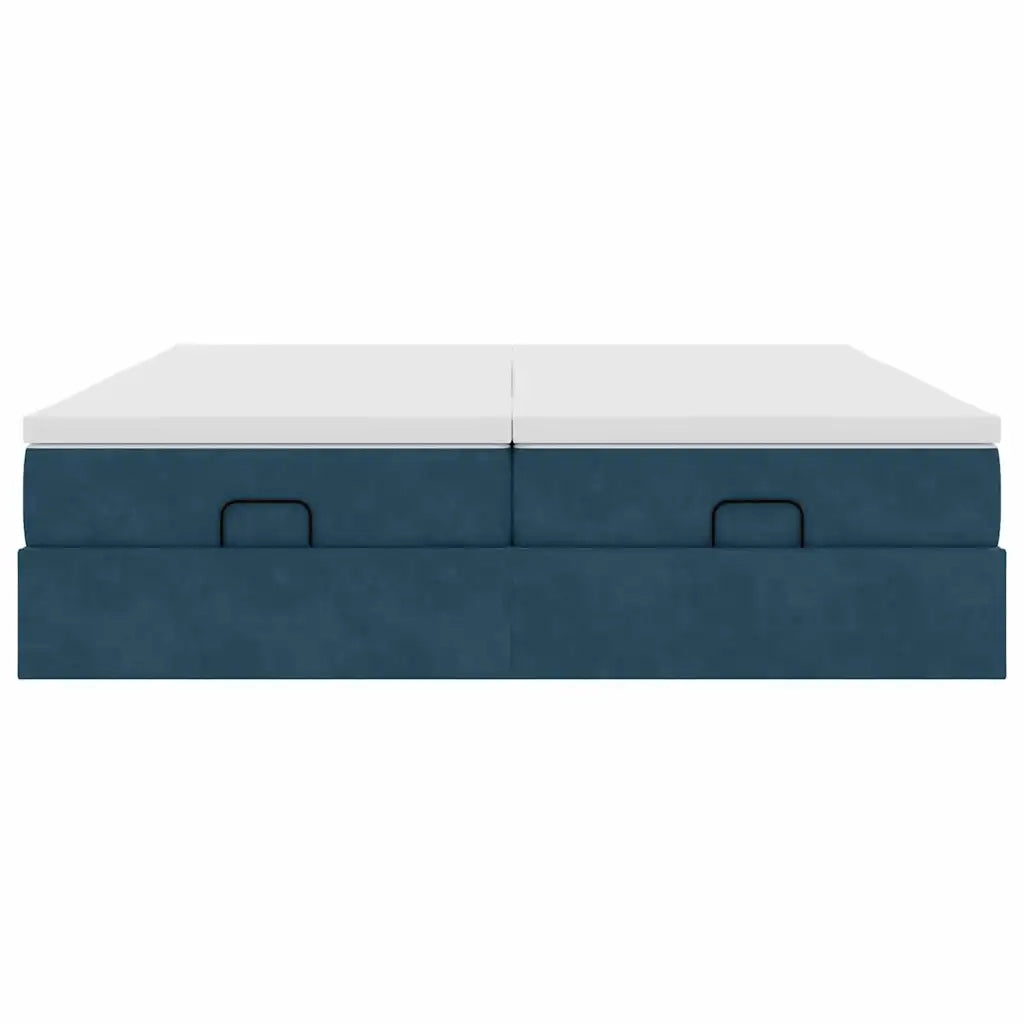 Struttura Letto Pouf con Materassi 200x200 cm Velluto