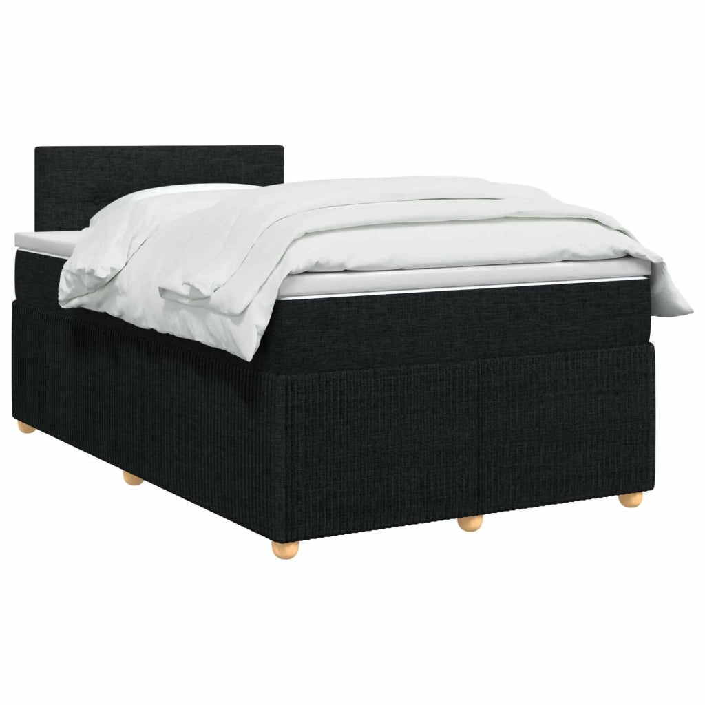 Letto box spring con materasso Nero 120 x 200 cm Tessuto 3452906