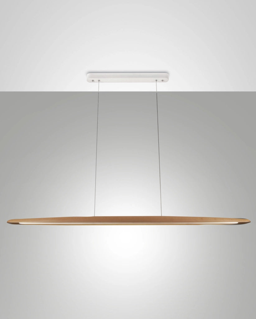 Lampada a Sospensione Ribot in Metallo e Legno Quercia, LED 26W 3000K, Flusso Luminoso 2945lm, Design Moderno ed Elegante per Interni IP20