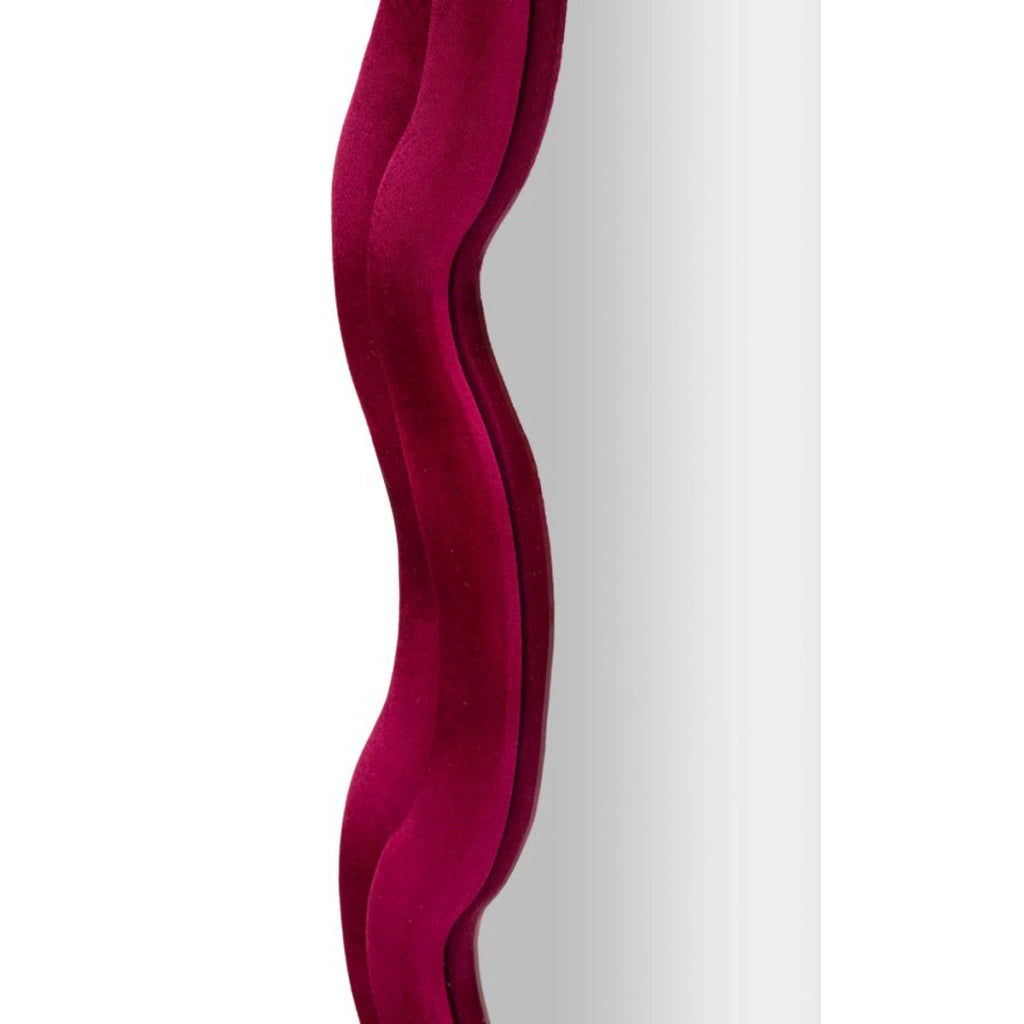 Specchio con Cornice Curve, Rosa, MDF, 160x60x6 cm