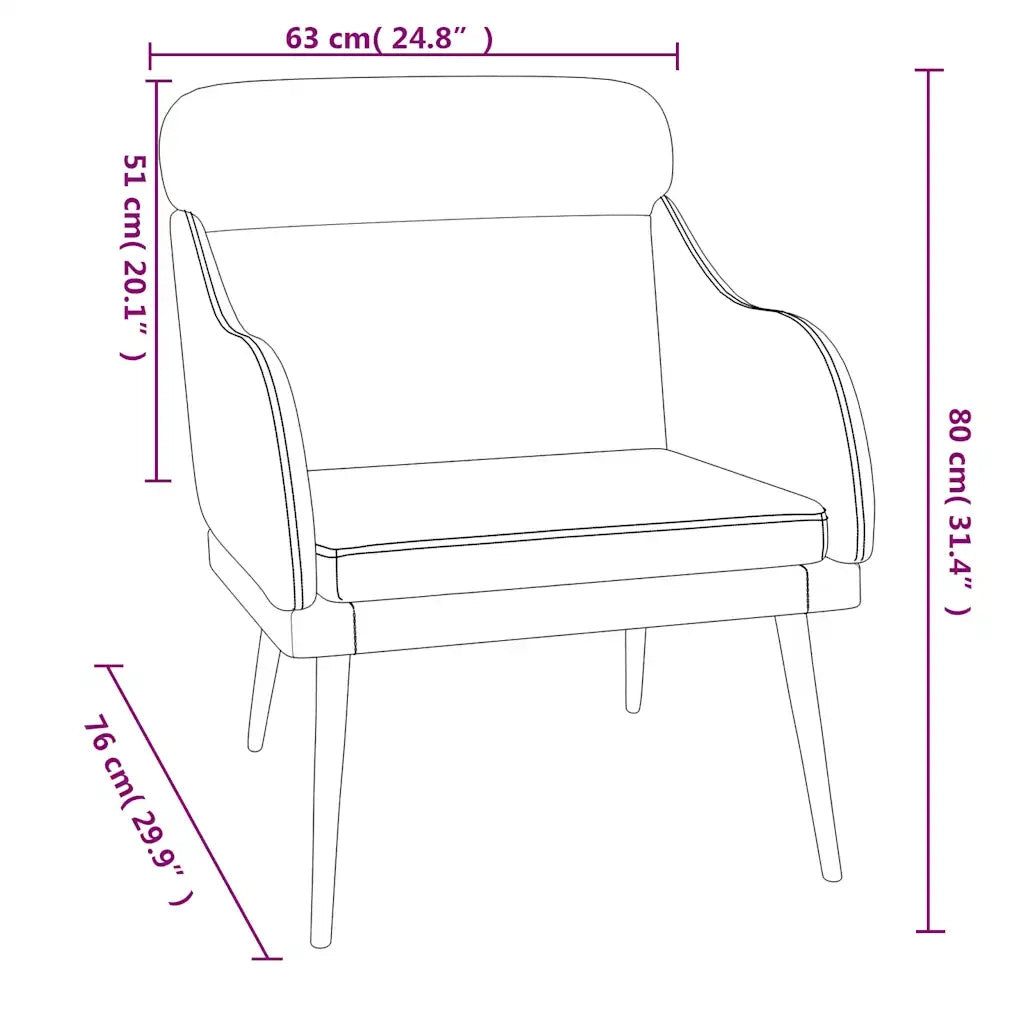 Poltrona Gialla 63x76x80 cm Velluto 351441