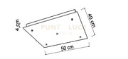 BASE-5RE N  Base rettangolare 5 luci nero opaco l. 50cm
