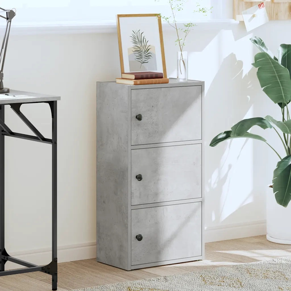 Libreria Grigio Cemento 40x24x77 cm in Legno Multistrato 860367